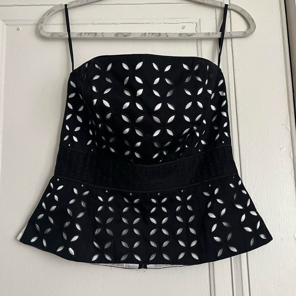 Black & white White House Black Market strapless bustier / corset top